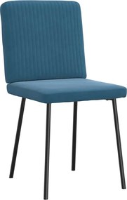 vidaXL Καρέκλες Τραπεζαρίας 2 τεμ. Μπλε Βελούδινες