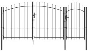vidaXL Πύλη Κήπου  με Αιχμές Μαύρη 195x400 εκ Χάλυβα
