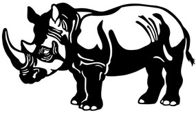 Διακοσμητικό Τοίχου Rhino 899SKL2576 70x39cm Black Wallity Μέταλλο