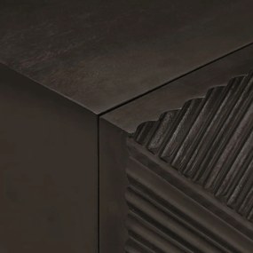vidaXL Κομοδίνο Μαύρο 40x30x50 εκ. από Μασίφ Ξύλο Μάνγκο και Σίδερο