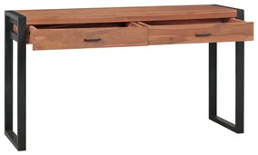 Γραφείο με 2 Συρτάρια 140 x 40 x 75 εκ. Ξύλο Teak - Καφέ