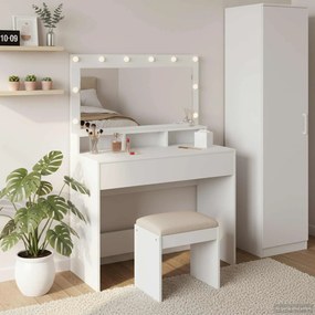 vidaXL Τραπέζι περιποίησης Λευκό 100 x 41 x 135 εκ. Επεξεργασμένο ξύλο