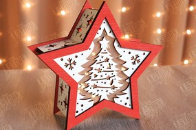Intra απο ξύλο plywood 3mm-4mm πάχος Χριστουγεννιάτικο Αστέρι Φανάρι | Χριστουγεννιάτικη διακόσμηση Δίασταση 15x15 cm INTRAFABR-106380531