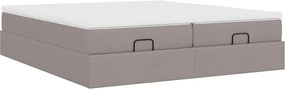 vidaXL Οθωμανικό κρεβάτι με στρώματα Taupe 200x200cm ύφασμα