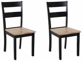 Καρέκλα Berwyn 1001, Ανοιχτό χρώμα ξύλου, Μαύρο, 89x45x43cm, 5 kg, Ξύλο, Ξύλινα, Ξύλο: Καουτσούκ | Epipla1.gr