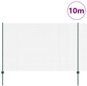vidaXL Φράχτης με Στήλες. Πράσινο 1.6 x 10 m Ατσάλι