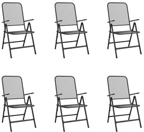 vidaXL Σετ Τραπεζαρίας Κήπου 7 Τεμαχίων Ανθρακί από Μεταλλικό Πλέγμα