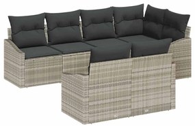 vidaXL Σέτ φαγητού για κήπο με μαξιλάρι 7 pcs Ανοιχτό γκρι