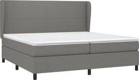 vidaXL Κρεβάτι Boxspring με Στρώμα Σκούρο Γκρι 200x200 εκ. Υφασμάτινο