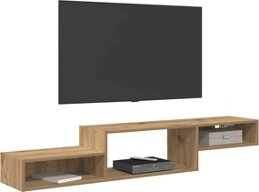 vidaXL Κρεμαστός θρανίο τηλεόρασης Επιτοίχιο Artisan Δρυς