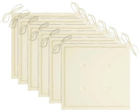 vidaXL Καρέκλες Κήπου Πτυσσόμενες 6 τεμ. Μασίφ Ξύλο Teak με Μαξιλάρια