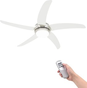 vidaXL Ανεμιστήρας Οροφής με Φως Περίτεχνος Λευκός 128 εκ.