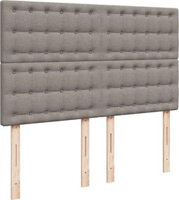 vidaXL Κρεβάτι Boxspring με Στρώμα Taupe 160x200 εκ. Υφασμάτινο