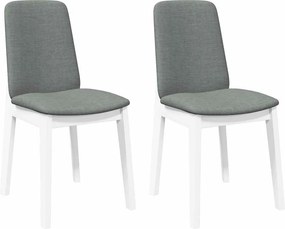 vidaXL Καρέκλες τραπεζαρίας με μαξιλάρια 2 τεμάχια Λευκό μασίφ ξύλο