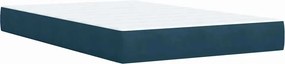 vidaXL Κρεβάτι Boxspring με Στρώμα Μπλε 120x200 εκ. Βελούδινο