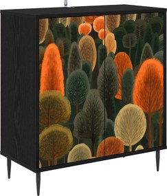 vidaXL Πλαϊνό γραφείο ZAANDAM Μαύρη Δρυς 69 x 33 x 76 εκ.