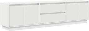 vidaXL Έπιπλο Τηλεόρασης με LED Λευκό 193,5x41x50 εκ.