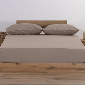Σεντόνι Μακό King Size Με Λάστιχο (180x200+35) Nef-Nef Homeware Jersey Καφέ