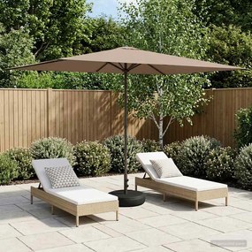vidaXL Ομπρέλα Κήπου με Βάση 200 x 300 cm Πολυεστέρας Ορθογώνιος Taupe