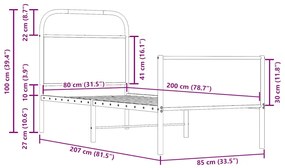 ΠΛΑΙΣΙΟ ΚΡΕΒΑΤΙΟΥ ΧΩΡ. ΣΤΡΩΜΑ SONOMA ΔΡΥΣ 80X200ΕΚ ΕΠΕΞ. ΞΥΛΟ 4100383