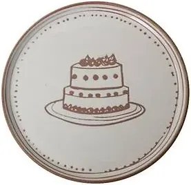 Stewehome Ροζ πιάτο ζυμαρικών με σχέδιο τούρτας 22x22 cm