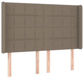 vidaXL Κρεβάτι Boxspring με Στρώμα &amp; LED Taupe 140x190 εκ. Υφασμάτινο