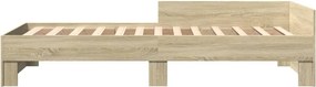 vidaXL Πλαίσιο Κρεβατιού Χωρ. Στρώμα Sonoma Δρυς 75x190εκ Επεξ. Ξύλο