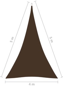 vidaXL Πανί Σκίασης Τρίγωνο Καφέ 4 x 5 x 5 μ. από Ύφασμα Oxford