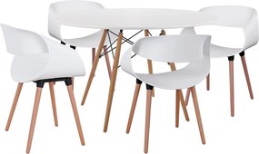 ΣΕΤ ΤΡΑΠΕΖΑΡΙΑΣ 5ΤΜΧ MAGGIE HM21186 MDF TOP &amp; ΠΟΛΥΠΡΟΠΥΛΕΝΙΟ ΣΕ ΛΕΥΚΟ ΧΡΩΜΑ
