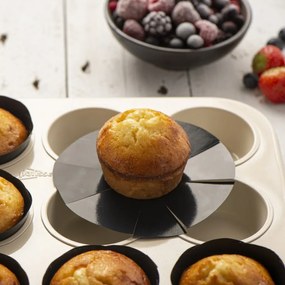 NoStik 1DDD690 Αντικολλητικό Muffin Liner, 12 τμχ, Επαναχρησιμοποιήσιμο, Αντικολλητικό, Μαύρο