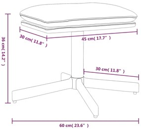 vidaXL Υποπόδιο Λευκό 60x60x36 εκ. Βελούδινο