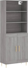 vidaXL Ντουλάπι Γκρι Sonoma 69,5 x 34 x 180 εκ. Επεξεργασμένο Ξύλο