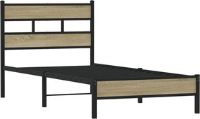vidaXL Πλαίσιο Κρεβ. Χωρ. Στρώμα Sonoma Δρυς 90x200 εκ. Επεξ. Ξύλο
