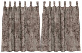 vidaXL Κουρτίνα με κουρτίνες 2 pcs Καπουτσίνο 140 x 140 cm Βελούδο