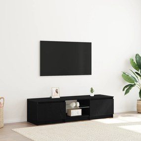 vidaXL Ντουλάπα Τηλεόρασης με Φώτα LED Μαύρο Δρύς 140x40x35,5 εκ. από επεξεργασμένο ξύλο