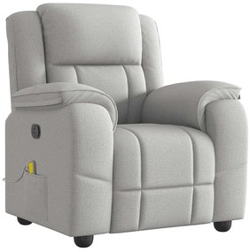 vidaXL καρέκλα ανάκλισης μασάζ Cloud Grey Fabric