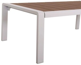 Τραπεζάκι Ξαπλώστρας BENTRY Αλουμίνιο Λευκό - Polywood 100x56x35Υ εκ. 100x56x35 εκ.