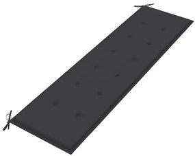 vidaXL Παγκάκι Κήπου 175 εκ. από Μασίφ Ξύλο Teak με Ανθρακί Μαξιλάρι