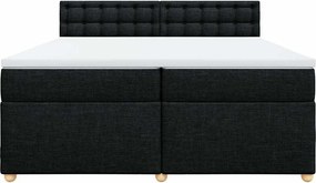 vidaXL Κρεβάτι Boxspring με Στρώμα Μαύρο 200x200 εκ. Υφασμάτινο