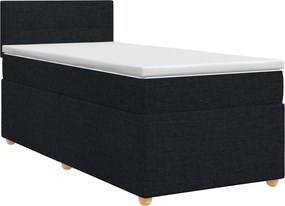vidaXL Κρεβάτι box spring με στρώμα Μαύρο 100 x 200 cm Ύφασμα