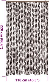 vidaXL Σήτα Εντόμων Καφέ / Λευκό 118x220 εκ. από Σενίλ