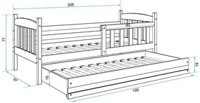 Κρεβάτι Dorian II-Λευκό - Γραφίτης-200 x 90