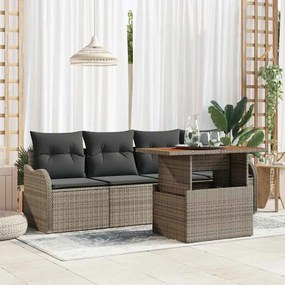 vidaXL Σετ Καναπέ Κήπου με μαξιλάρι 5 pcs Γκρι 100 x 55 x 73 εκ