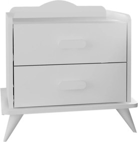 Κομοδίνο Λευκό BAFLUN 60x42.1x58.6