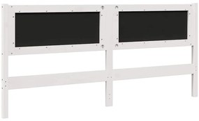 vidaXL Ταπετσαρισμένο κεφαλάρι Λευκό 180 cm Στερεά ξυλεία πεύκου