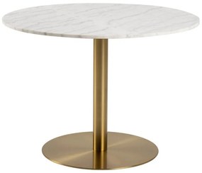 Τραπέζι Oakland 545, Χρυσό, Λευκό μάρμαρο, 75cm, 70 kg, Μάρμαρο, Μέταλλο | Epipla1.gr