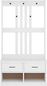 vidaXL Δέντρο χωλ SANDNES Λευκό 87x40x159,5 εκ. Πεύκο μασίφ ξύλο