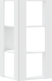 vidaXL Βιβλιοθήκη Γωνιακή 3 Επ. Λευκή 50x50x102εκ Επεξ. Ξύλο