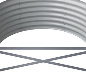vidaXL Ζαρντινιέρα Ασημί 440x80x36 εκ. Γαλβανισμένος χάλυβας