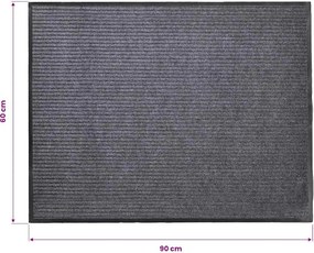 vidaXL Πατάκι Πόρτας Γκρι 90 x 60 εκ. από PVC